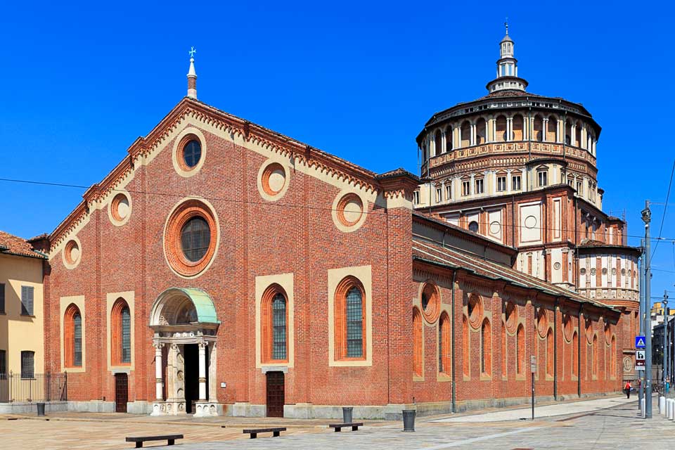 El exterior de la iglesia de Santa Maria delle Grazie
