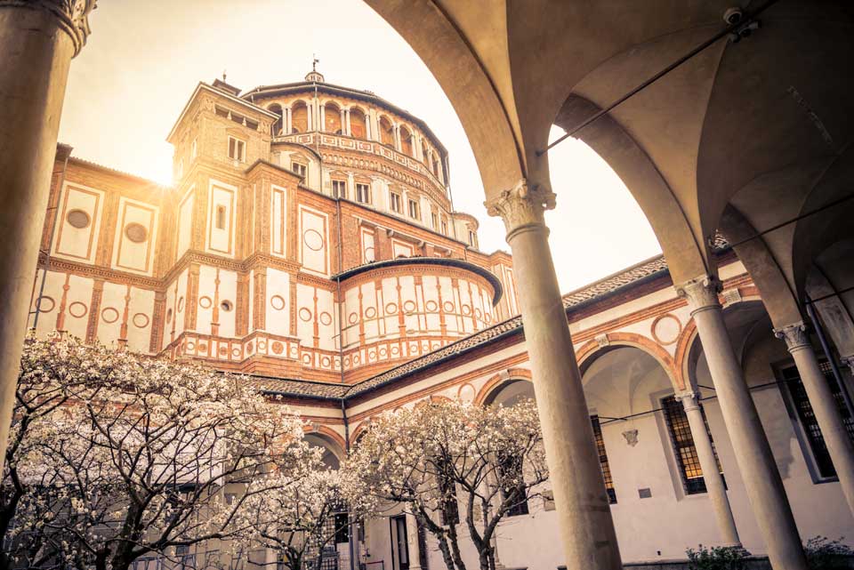 El exterior de la iglesia de Santa Maria delle Grazie